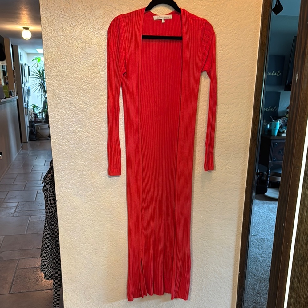 Elegant Red Long Sleeve Dress Lovers+Friends new. No tags. Sz small